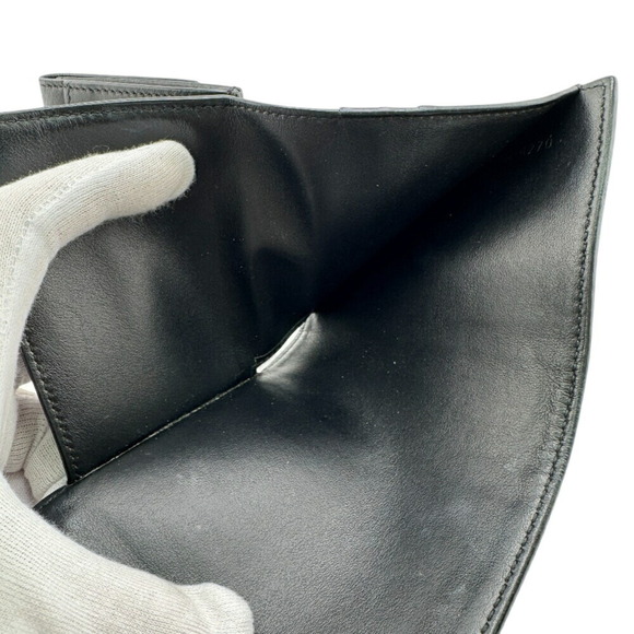 CELINE Triomphe Tri-fold Wallet Black Women's - Picture 9 of 16